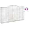 vidaXL Cestos gabi&atilde;o arqueados 4pcs 300x30x160/180cm ferro galvanizado