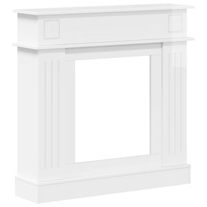 vidaXL Moldura de Lareira Branco Brilhante 102 x 26 x 100 cm