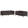 vidaXL 2 pcs conjunto de sof&aacute;s tecido castanho-escuro