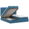 vidaXL Cama Ottoman com Colch&atilde;o e LED Azul escuro 200 x 200 cm Veludo