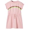 Vestido de crian&ccedil;a com cord&atilde;o rosa-claro 128