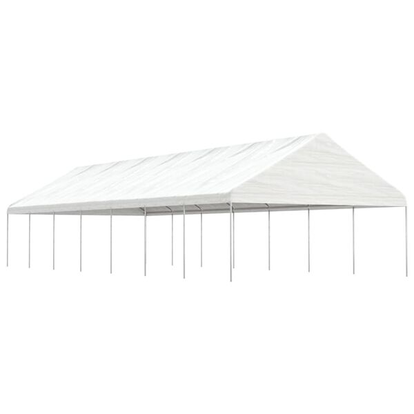 vidaXL Gazebo com telhado 15,61x5,88x3,75 m polietileno branco