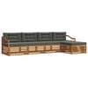 vidaXL Conjunto de Sof&aacute;s para Exterior 5 unid. Natural e Antracite
