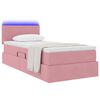 vidaXL Cama com arruma&ccedil;&atilde;o e LED com colch&atilde;o Rosa 90 x 200 cm Veludo