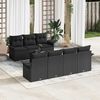 vidaXL Conjunto de Sof&aacute; de Jardim com almofada 8 pcs Preto vime PE