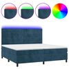 vidaXL Cama box spring c/ colch&atilde;o/LED 200x200 cm veludo azul-escuro