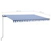 vidaXL Toldo autom&aacute;tico independente 450x300 cm azul e branco
