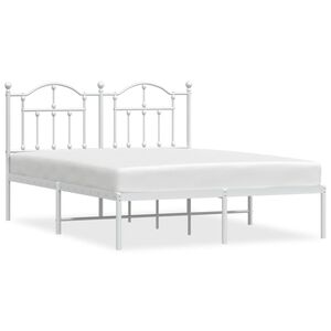 vidaXL Estrutura de cama com cabeceira 140x200 cm metal branco