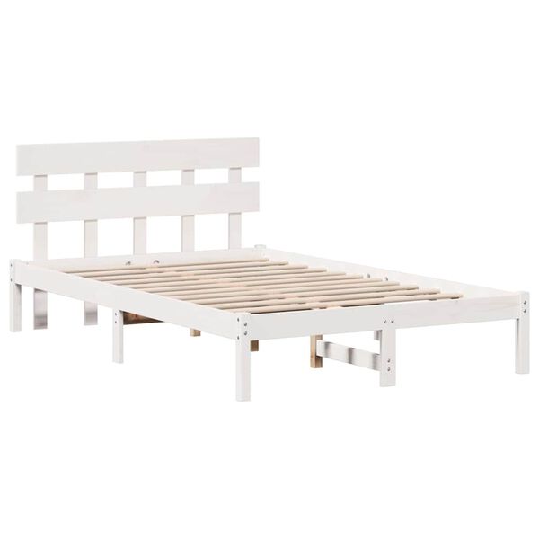vidaXL Estrutura da Cama Branco 140 x 190 cm Madeira de pinho maci&ccedil;a