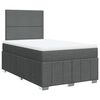 vidaXL Cama com molas/colch&atilde;o 120x200 cm tecido cinzento-escuro