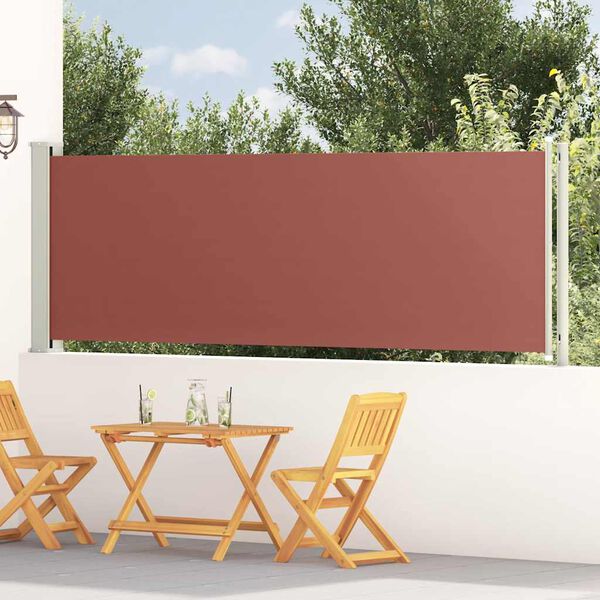vidaXL Toldo lateral retr&aacute;til para p&aacute;tio 117x600 cm castanho