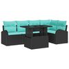 vidaXL Conjunto de Sof&aacute; de Jardim 6 unid. 5-N&uacute;mero de lugares Preto