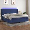 vidaXL Cama box spring c/ colch&atilde;o e LED 200x200 cm tecido azul