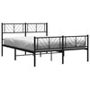 vidaXL Estrutura de cama com cabeceira e p&eacute;s 120x200 cm metal preto