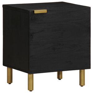 vidaXL Mesa de cabeceira 40x33x46 cm madeira de mangueira maci&ccedil;a preto