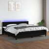 vidaXL Cama box spring c/ colch&atilde;o e LED 200x200 cm tecido preto