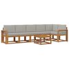 vidaXL Conjunto de Sof&aacute;s para Exterior 7 unid. Cinza Natural e Claro