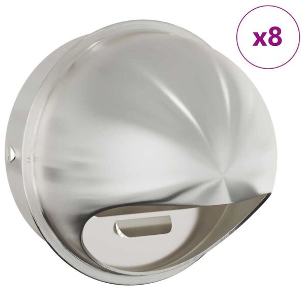 vidaXL Tampas de ventila&ccedil;&atilde;o de ar 8 pcs Prateado 200 mm A&ccedil;o inoxid&aacute;vel