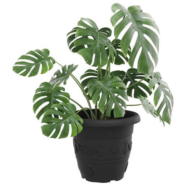 vidaXL Vaso Redondo para Flores 6 pcs Preto &Oslash; 26 x 21.5 cm Pl&aacute;stico