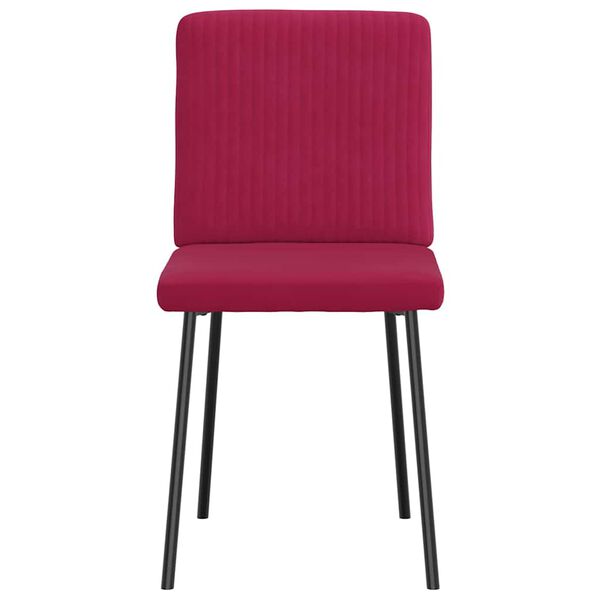 vidaXL Cadeiras de jantar 2 pcs veludo vermelho tinto