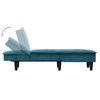vidaXL Chaise longue veludo azul