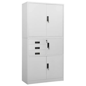 vidaXL Arm&aacute;rio de escrit&oacute;rio 90x40x180 cm a&ccedil;o cinzento-claro