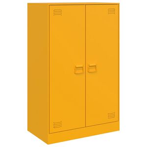 vidaXL Aparador 67x39x107 cm a&ccedil;o amarelo mostarda