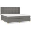 vidaXL Cama com molas/colch&atilde;o 200x200 cm tecido cinzento-escuro