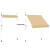 vidaXL Toldo retr&aacute;til manual 200 cm riscas amarelas e azuis
