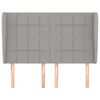 vidaXL Cabeceira de cama c/ abas tecido 147x23x118/128cm cinza-claro