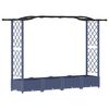 vidaXL Cama Elevada com Treli&ccedil;a e Telhado Cinzento 207 x 40 x 126 cm