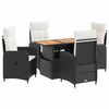 vidaXL Conjunto de Jantar para Exterior 5 unid. Preto e Branco Creme