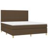 vidaXL Cama box spring c/ colch&atilde;o/LED 160x200cm tecido castanho-escuro
