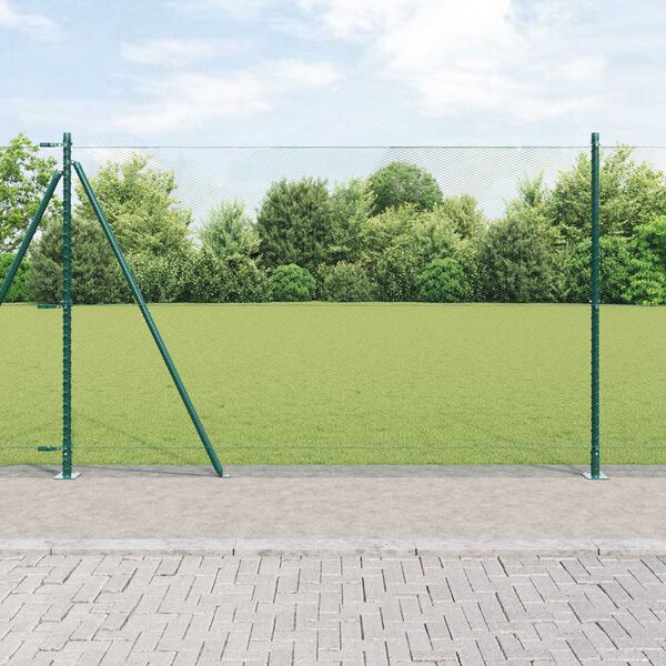 vidaXL Poste de Cerca Verde 50 x 1,5 m (malha de 13 mm) Aço e PVC