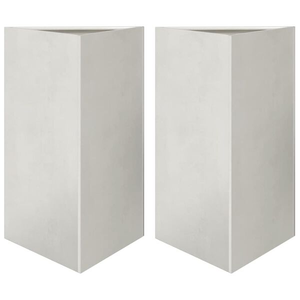 vidaXL Vaso/floreira 2 pcs triangular 50x43x75 cm aço inoxidável