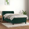 vidaXL Cama com molas/colch&atilde;o 90x190 cm veludo verde-escuro