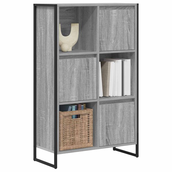 vidaXL Gabinete de Livros Cinza Sonoma 68 x 30 x 108,5 cm