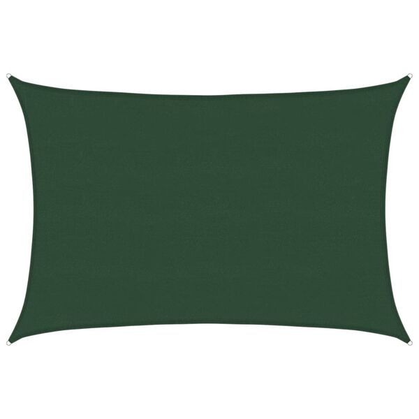 vidaXL Para-sol estilo vela 160 g/m&sup2; 5x6 m PEAD verde-escuro