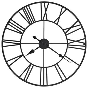vidaXL Rel&oacute;gio de parede com movimento quartzo metal 80 cm XXL