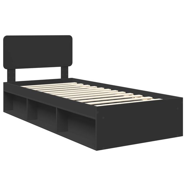 vidaXL Estrutura da Cama Preto 75 x 190 cm Madeira de Pinheiro S&oacute;lida