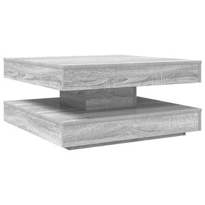 vidaXL Mesa de centro rotativa a 360 graus 70x70x34,5 cm sonoma cinza