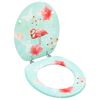 vidaXL Assento de sanita com tampa MDF design flamingo