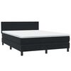 vidaXL Cama box spring c/ colch&atilde;o e LED 160x220 cm veludo preto