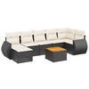 vidaXL 8 pcs conjunto sof&aacute;s de jardim com almofad&otilde;es vime PE preto