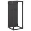 vidaXL Suporte para lenha 25x25x60 cm a&ccedil;o laminado a frio preto