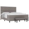 vidaXL Cama Box com cabeceira Cinzento-acastanhado 180 x 200 cm tecido