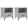 vidaXL Mesas de cabeceira 2pcs derivados de madeira cinza cimento