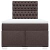 vidaXL Cama boxspring com colch&atilde;o 120x190 cm tecido castanho-escuro