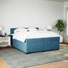 vidaXL Cama com molas/colch&atilde;o 200x200 cm veludo azul