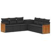 vidaXL Conjunto de Sof&aacute;s 7 unid. Preto Rattan Poli&eacute;ster e A&ccedil;o